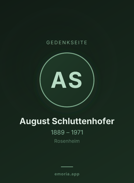 Gedenkportrait von August Schluttenhofer