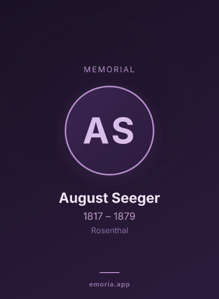 Memorial portrait of August Seeger