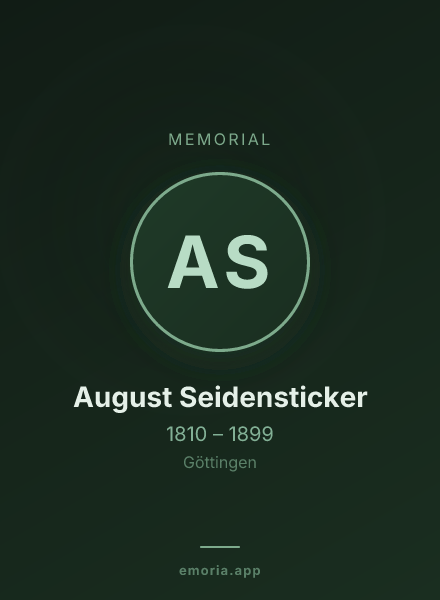 Memorial portrait of August Seidensticker