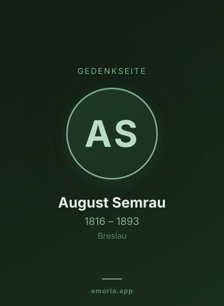 Gedenkportrait von August Semrau