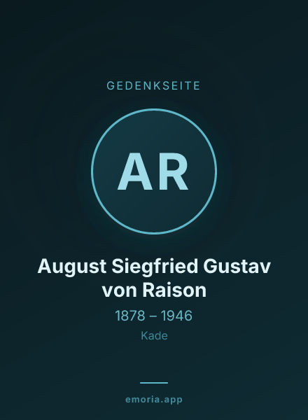 Gedenkportrait von August Siegfried Gustav von Raison