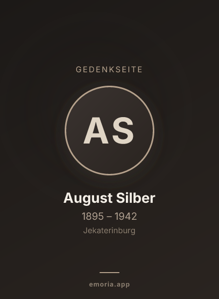 Gedenkportrait von August Silber