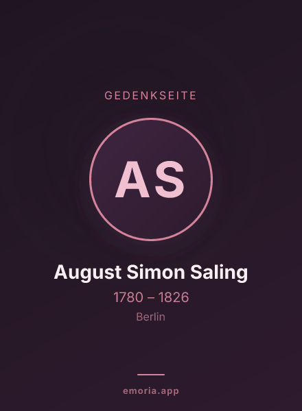 Gedenkportrait von August Simon Saling