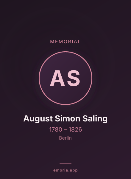 Memorial portrait of August Simon Saling