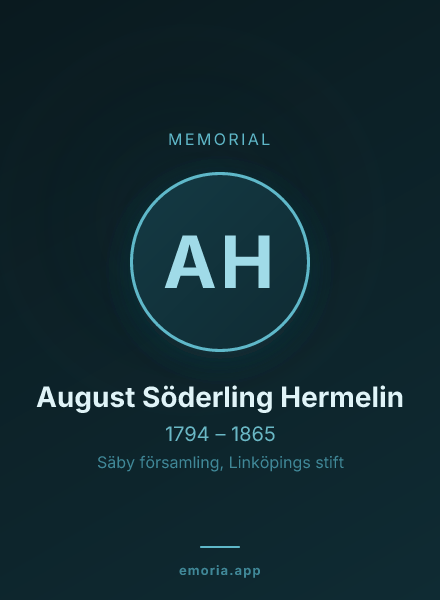 Memorial portrait of August Söderling Hermelin