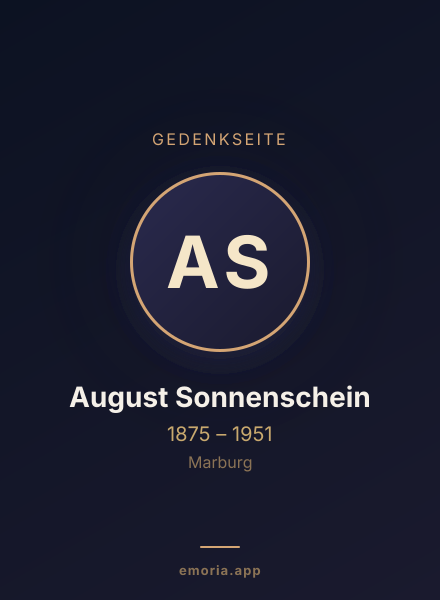 Gedenkportrait von August Sonnenschein