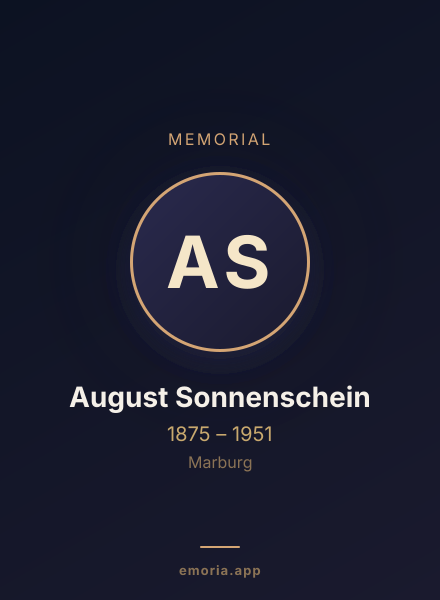 Memorial portrait of August Sonnenschein