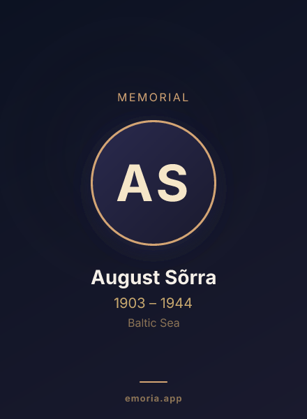Memorial portrait of August Sõrra