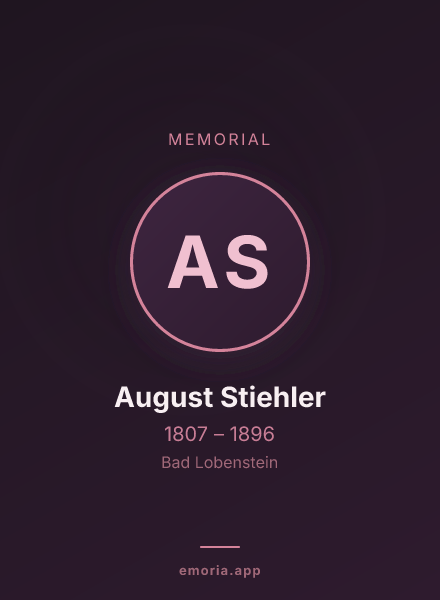 Memorial portrait of August Stiehler