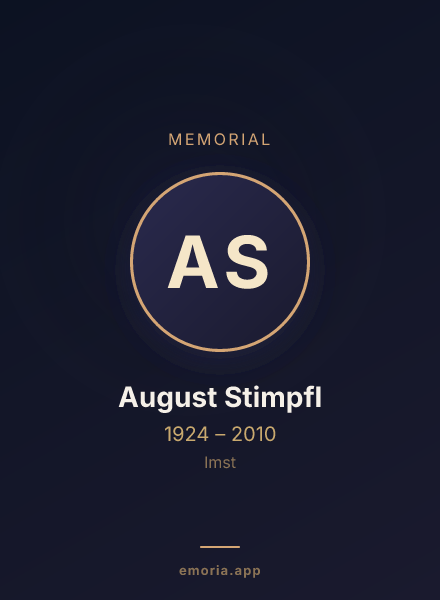 Memorial portrait of August Stimpfl