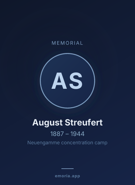 Memorial portrait of August Streufert