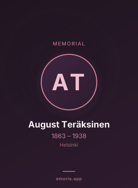 Memorial portrait of August Teräksinen