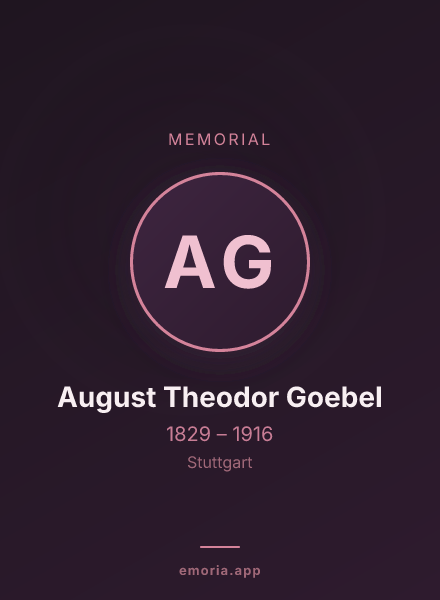 Memorial portrait of August Theodor Goebel