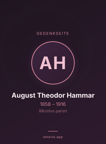 Gedenkportrait von August Theodor Hammar