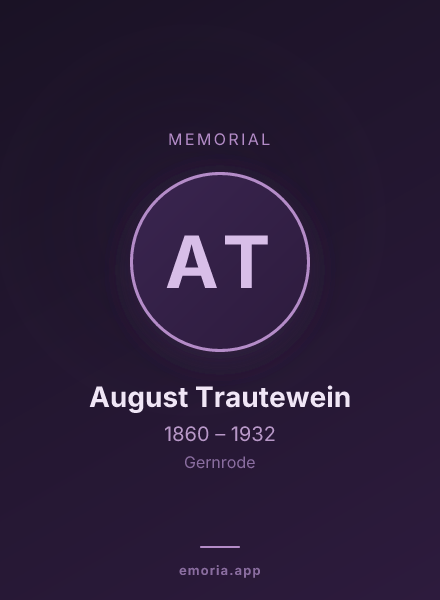 Memorial portrait of August Trautewein