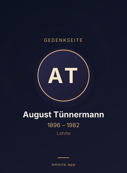 Gedenkportrait von August Tünnermann