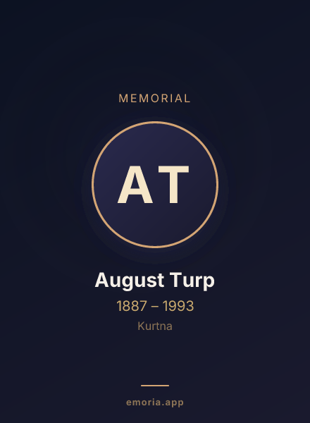 Memorial portrait of August Turp