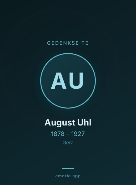 Gedenkportrait von August Uhl