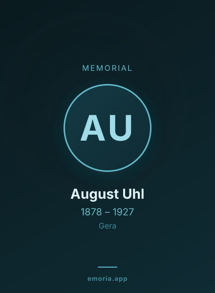 Memorial portrait of August Uhl