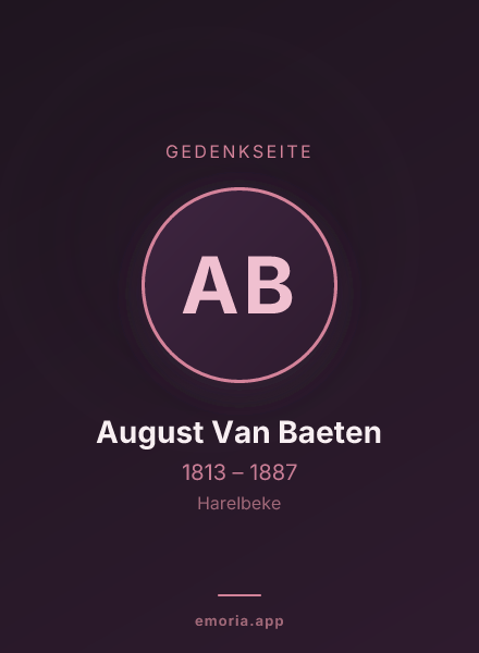 Gedenkportrait von August Van Baeten