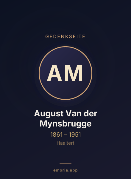 Gedenkportrait von August Van der Mynsbrugge
