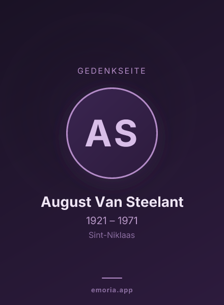 Gedenkportrait von August Van Steelant