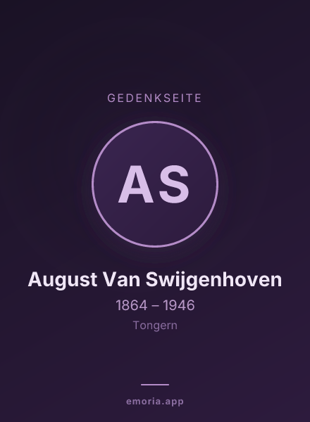 Gedenkportrait von August Van Swijgenhoven