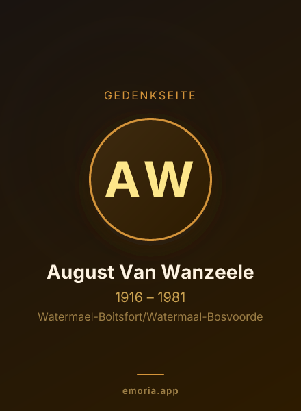 Gedenkportrait von August Van Wanzeele