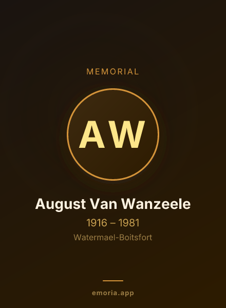 Memorial portrait of August Van Wanzeele
