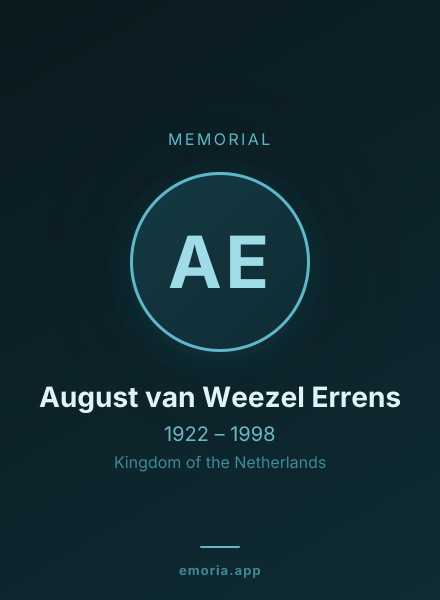 Memorial portrait of August van Weezel Errens