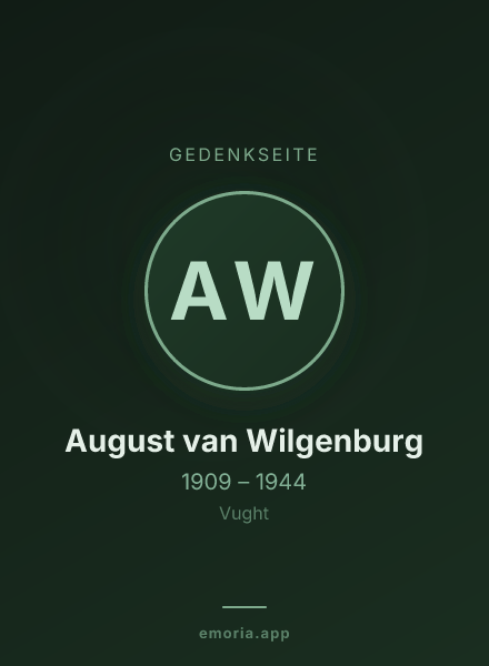 Gedenkportrait von August van Wilgenburg