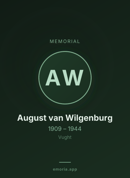 Memorial portrait of August van Wilgenburg