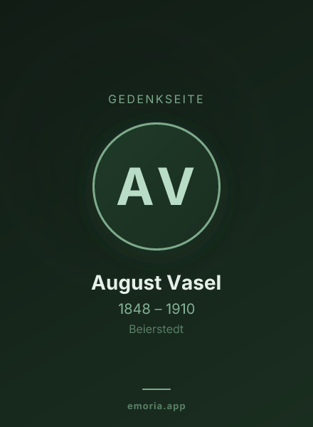 Gedenkportrait von August Vasel