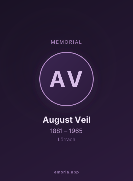 Memorial portrait of August Veil