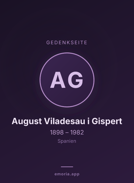 Gedenkportrait von August Viladesau i Gispert