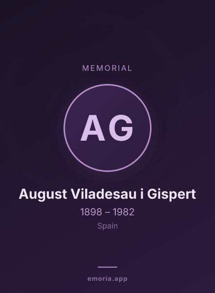 Memorial portrait of August Viladesau i Gispert