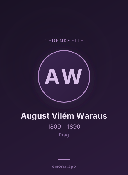 Gedenkportrait von August Vilém Waraus