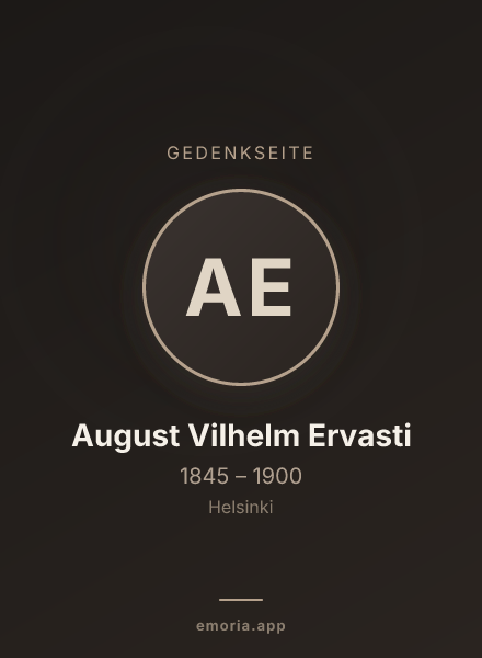 Gedenkportrait von August Vilhelm Ervasti