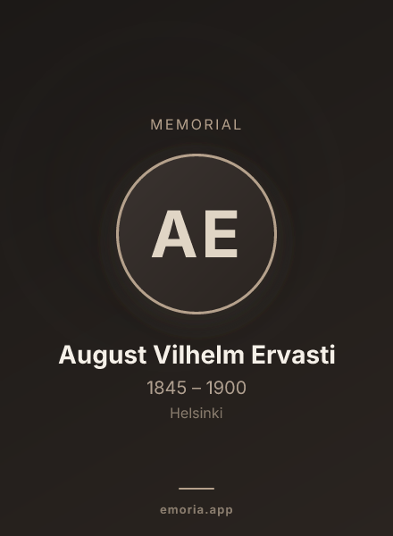Memorial portrait of August Vilhelm Ervasti