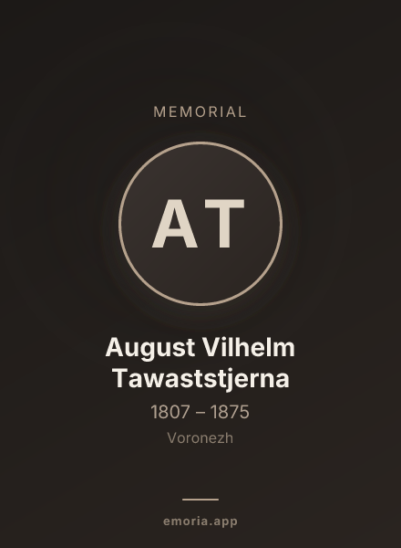 Memorial portrait of August Vilhelm Tawaststjerna