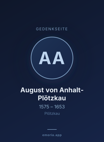 Gedenkportrait von August von Anhalt-Plötzkau