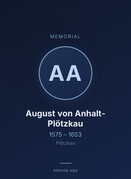 Memorial portrait of August von Anhalt-Plötzkau