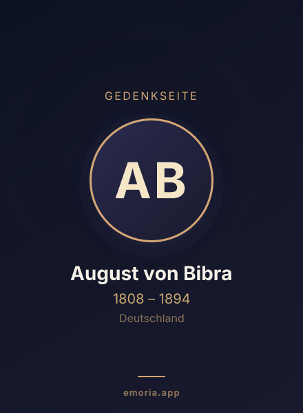 Gedenkportrait von August von Bibra