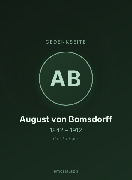 Gedenkportrait von August von Bomsdorff