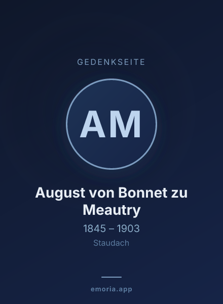 Gedenkportrait von August von Bonnet zu Meautry