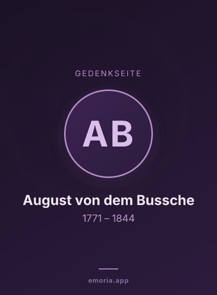 Gedenkportrait von August von dem Bussche