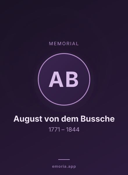 Memorial portrait of August von dem Bussche