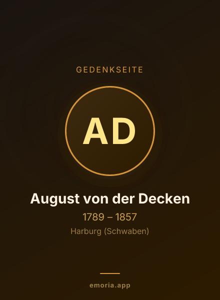 Gedenkportrait von August von der Decken