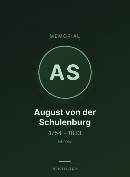 Memorial portrait of August von der Schulenburg