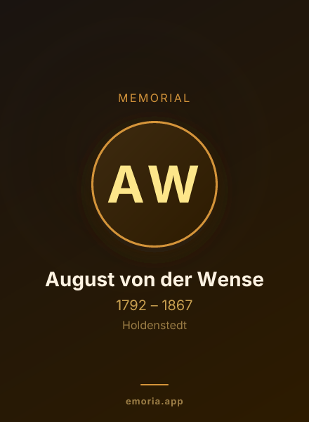 Memorial portrait of August von der Wense